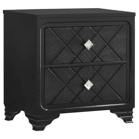 Nightstand - Penelope 2-drawer Nightstand Black