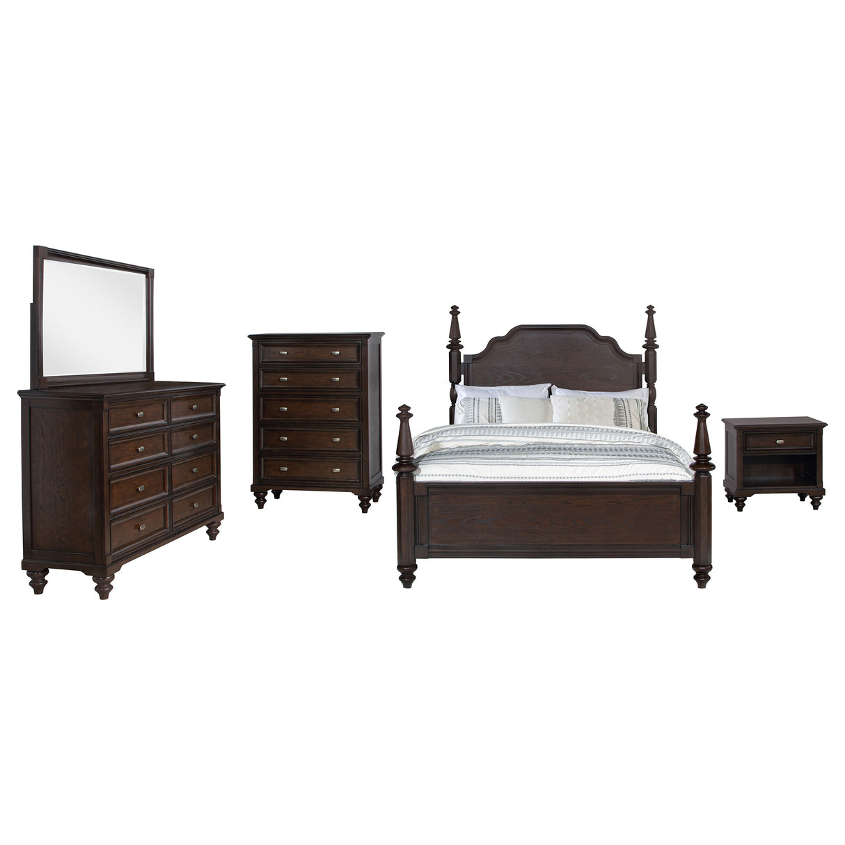 Andover 5-piece Eastern King Bedroom Set Dark Oak – Coaster Furniture