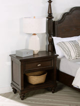 Andover 1-drawer Nightstand Bedside Table Dark Oak - Home Elegance USA