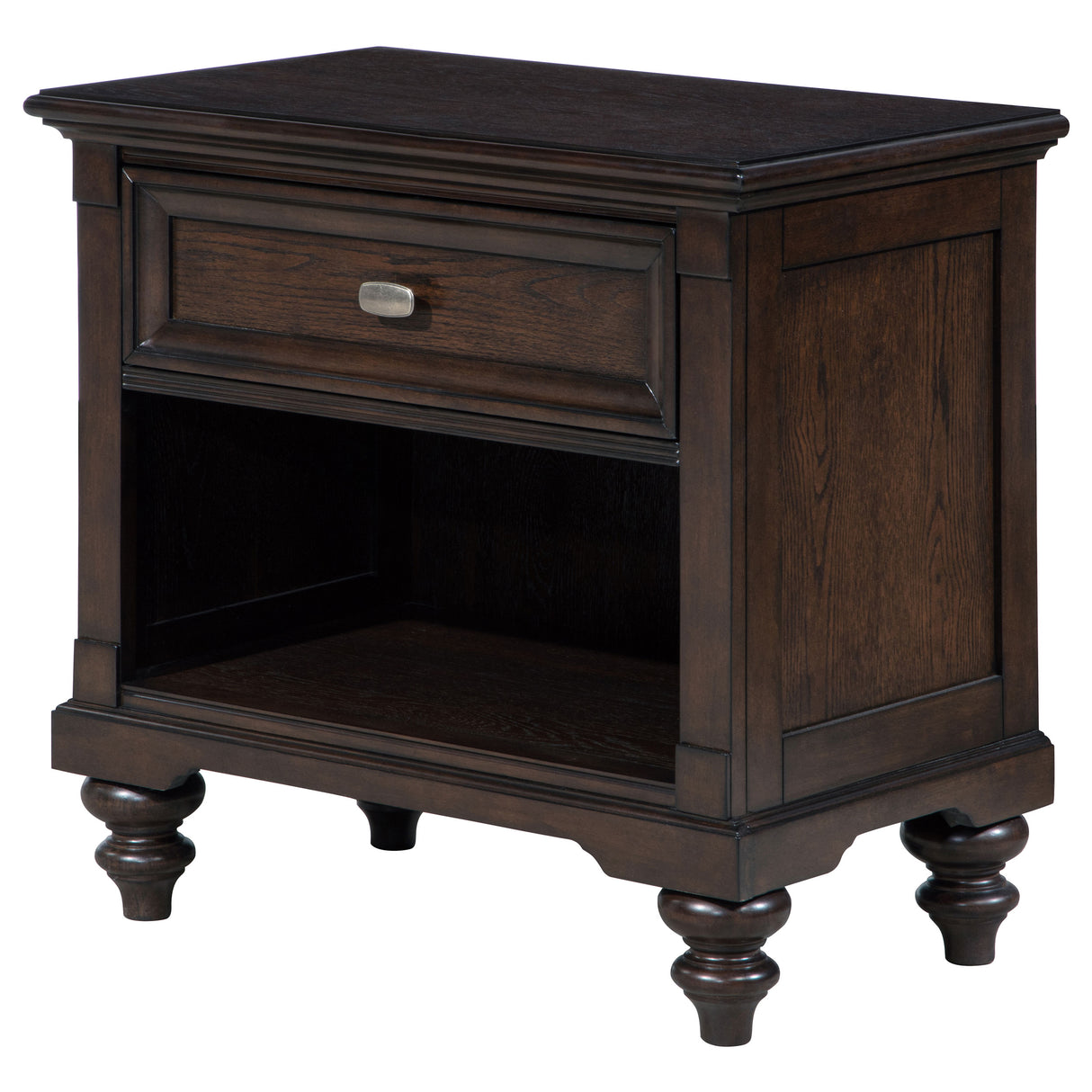 Andover 1-drawer Nightstand Bedside Table Dark Oak - Home Elegance USA