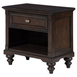 Andover 1-drawer Nightstand Bedside Table Dark Oak - Home Elegance USA
