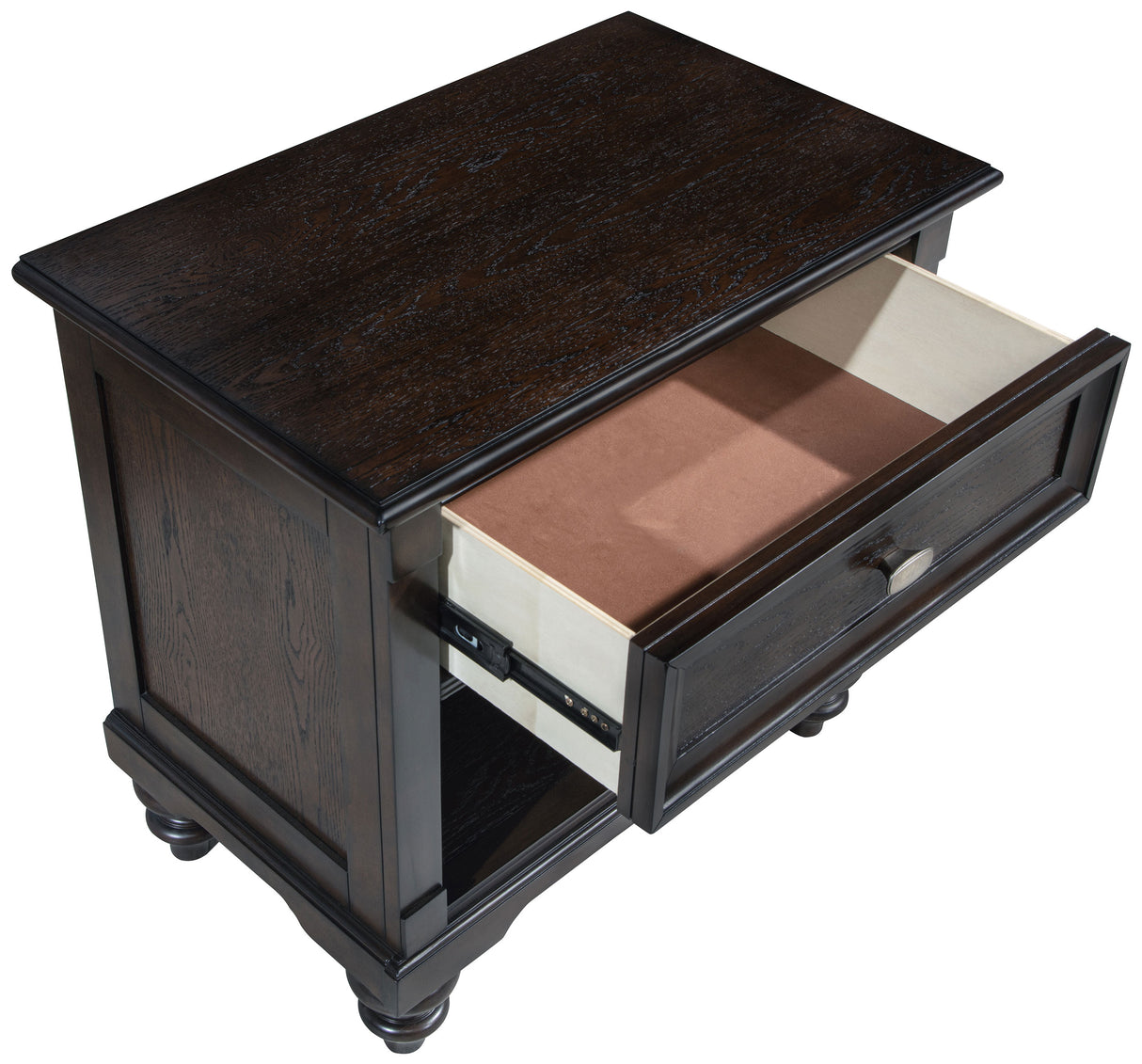 Andover 1-drawer Nightstand Bedside Table Dark Oak - Home Elegance USA