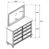 Andover 8-drawer Dresser and Mirror Dark Oak - Home Elegance USA