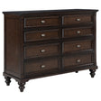 Andover 8-drawer Dresser Cabinet Dark Oak - Home Elegance USA