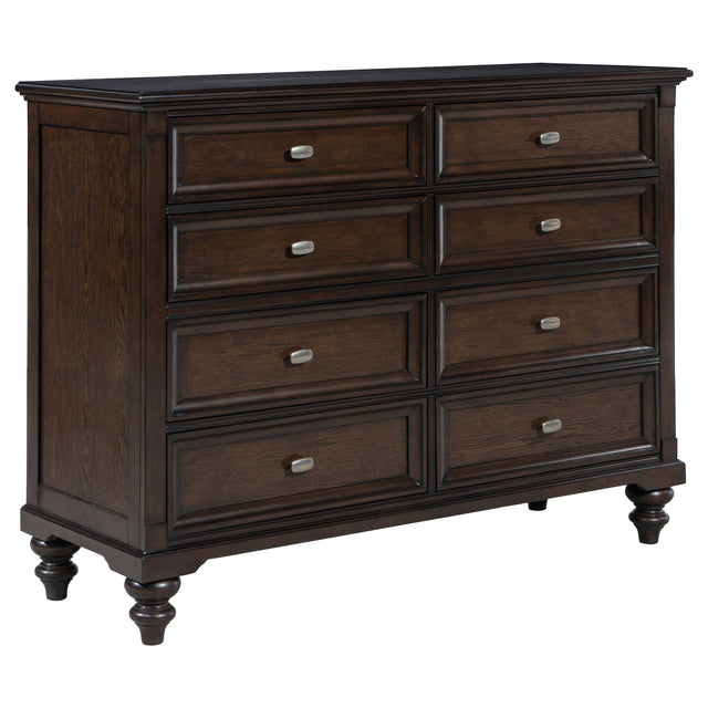 Andover 8-drawer Dresser Cabinet Dark Oak - Home Elegance USA