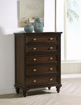 Andover 5-drawer Chest of Drawers Dark Oak - Home Elegance USA