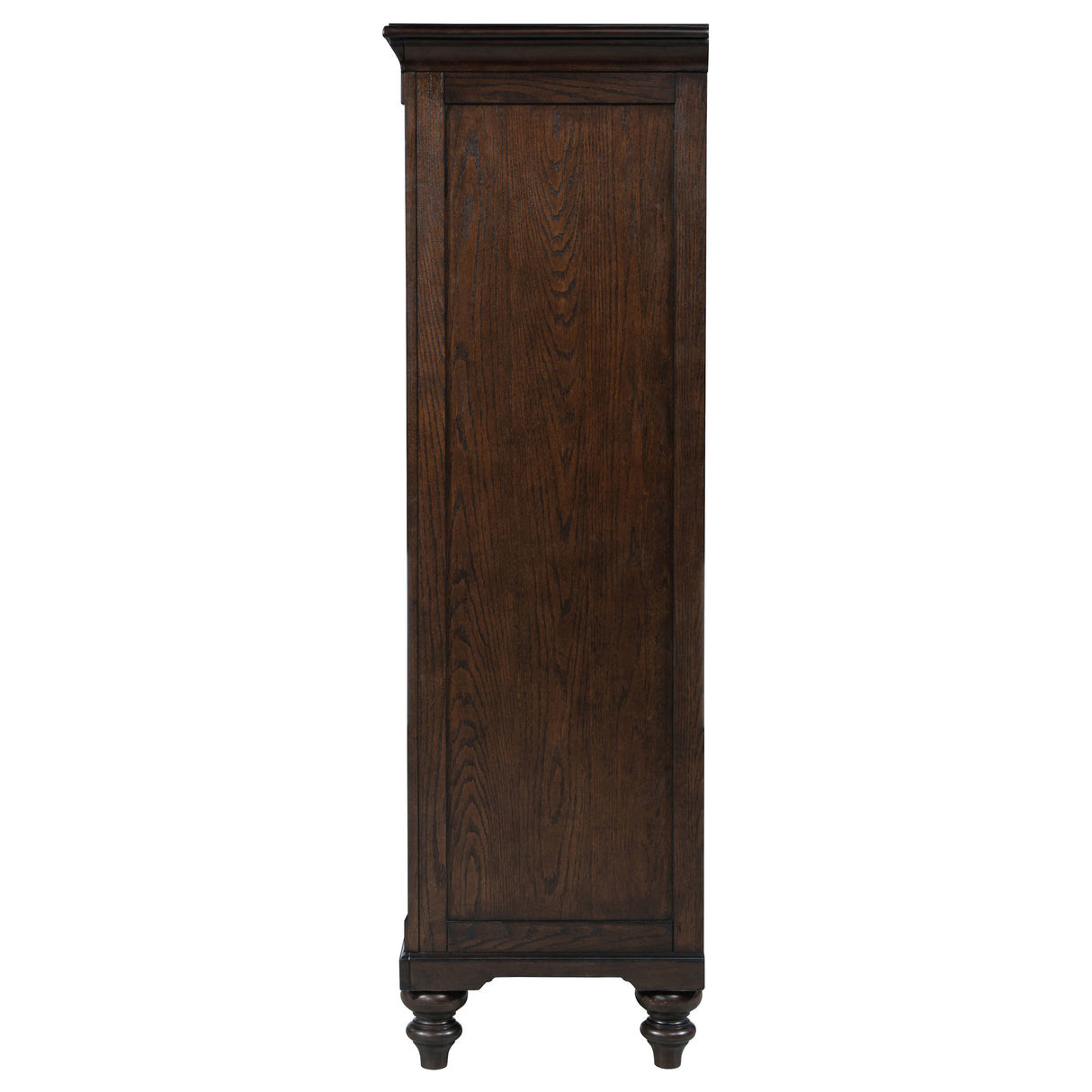Andover 6-drawer Tempered Glass Door Chest Dark Oak - Home Elegance USA