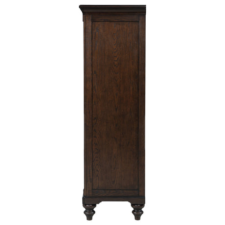 Andover 6-drawer Tempered Glass Door Chest Dark Oak - Home Elegance USA