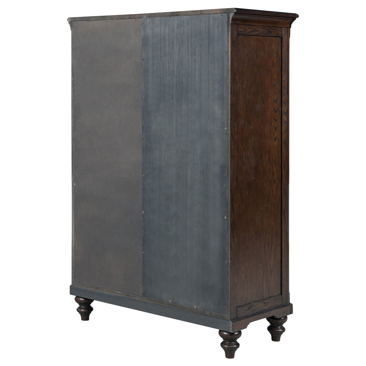 Andover 6-drawer Tempered Glass Door Chest Dark Oak - Home Elegance USA