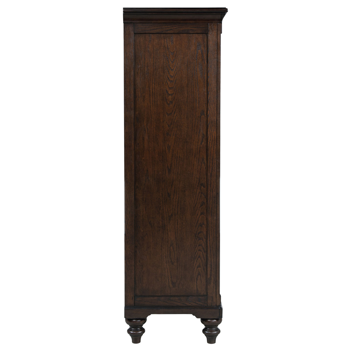 Andover 6-drawer Tempered Glass Door Chest Dark Oak - Home Elegance USA