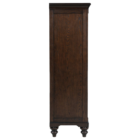 Andover 6-drawer Tempered Glass Door Chest Dark Oak - Home Elegance USA