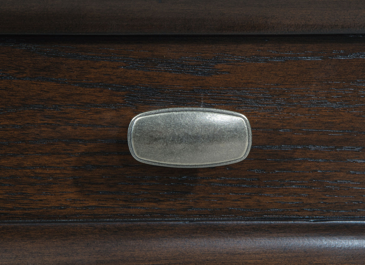 Andover 6-drawer Tempered Glass Door Chest Dark Oak - Home Elegance USA