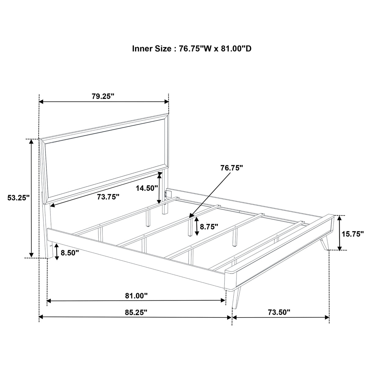 Eastern King Bed 4 Pc Set - Janelle 4-piece Eastern King Bedroom Set White