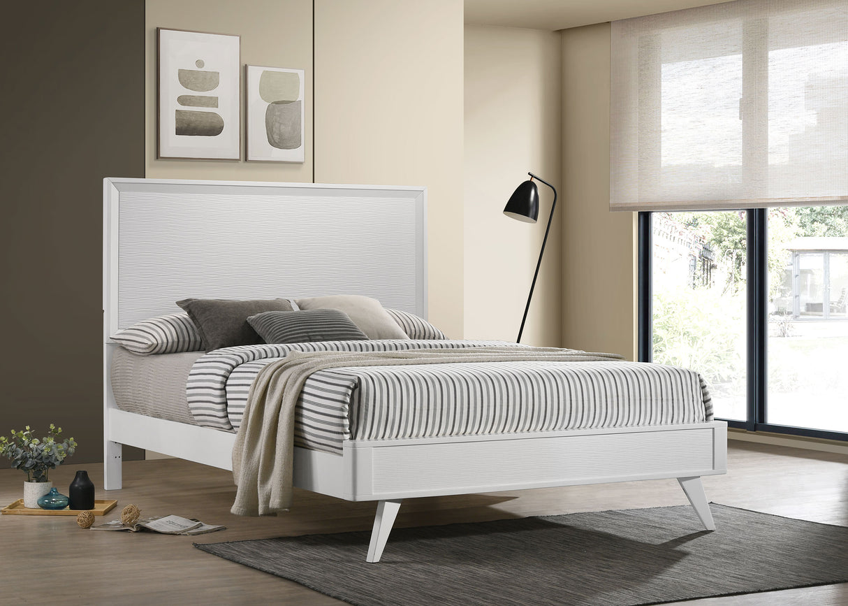 Eastern King Bed - Janelle Wood Eastern King Panel Bed White