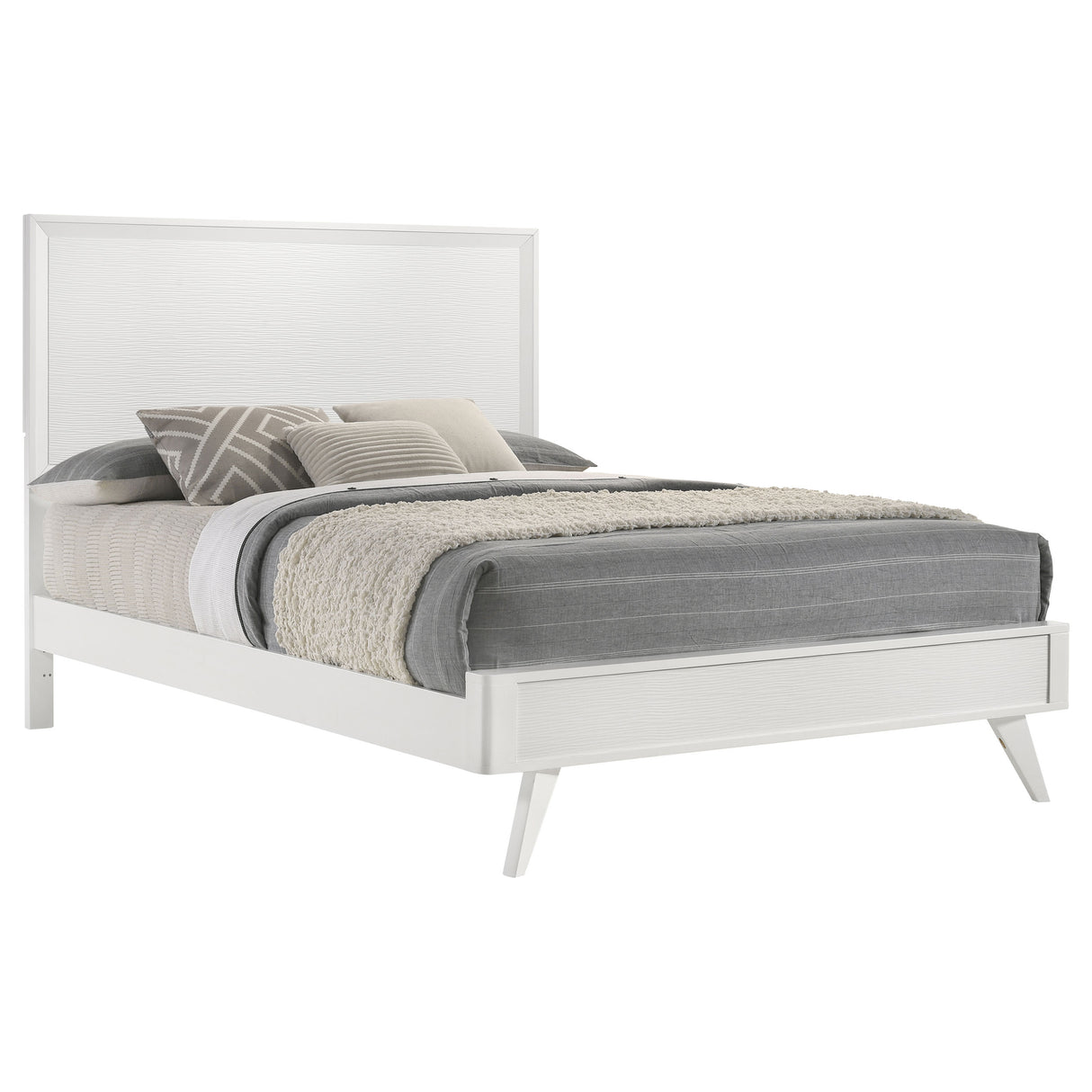 Eastern King Bed - Janelle Wood Eastern King Panel Bed White