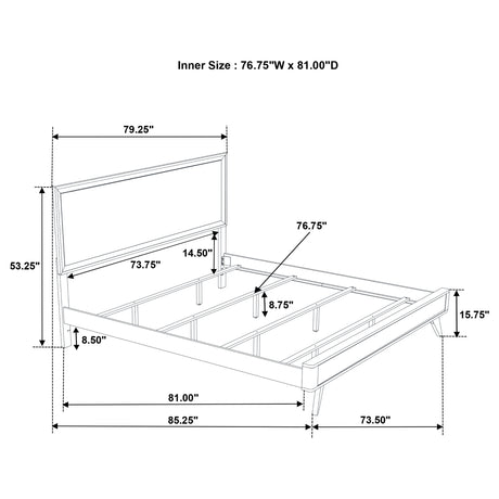 Eastern King Bed - Janelle Wood Eastern King Panel Bed White