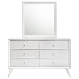 Dresser With Mirror - Janelle 6-drawer Dresser with Mirror White