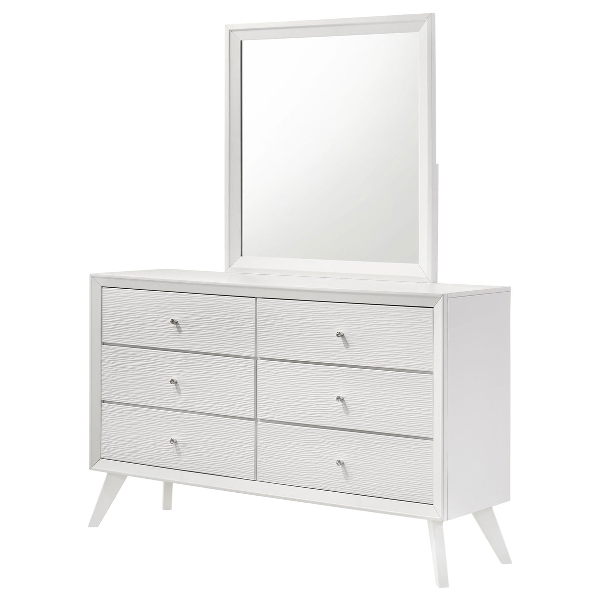 Dresser With Mirror - Janelle 6-drawer Dresser with Mirror White