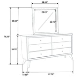 Dresser With Mirror - Janelle 6-drawer Dresser with Mirror White