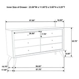 Dresser - Janelle 6-drawer Dresser White