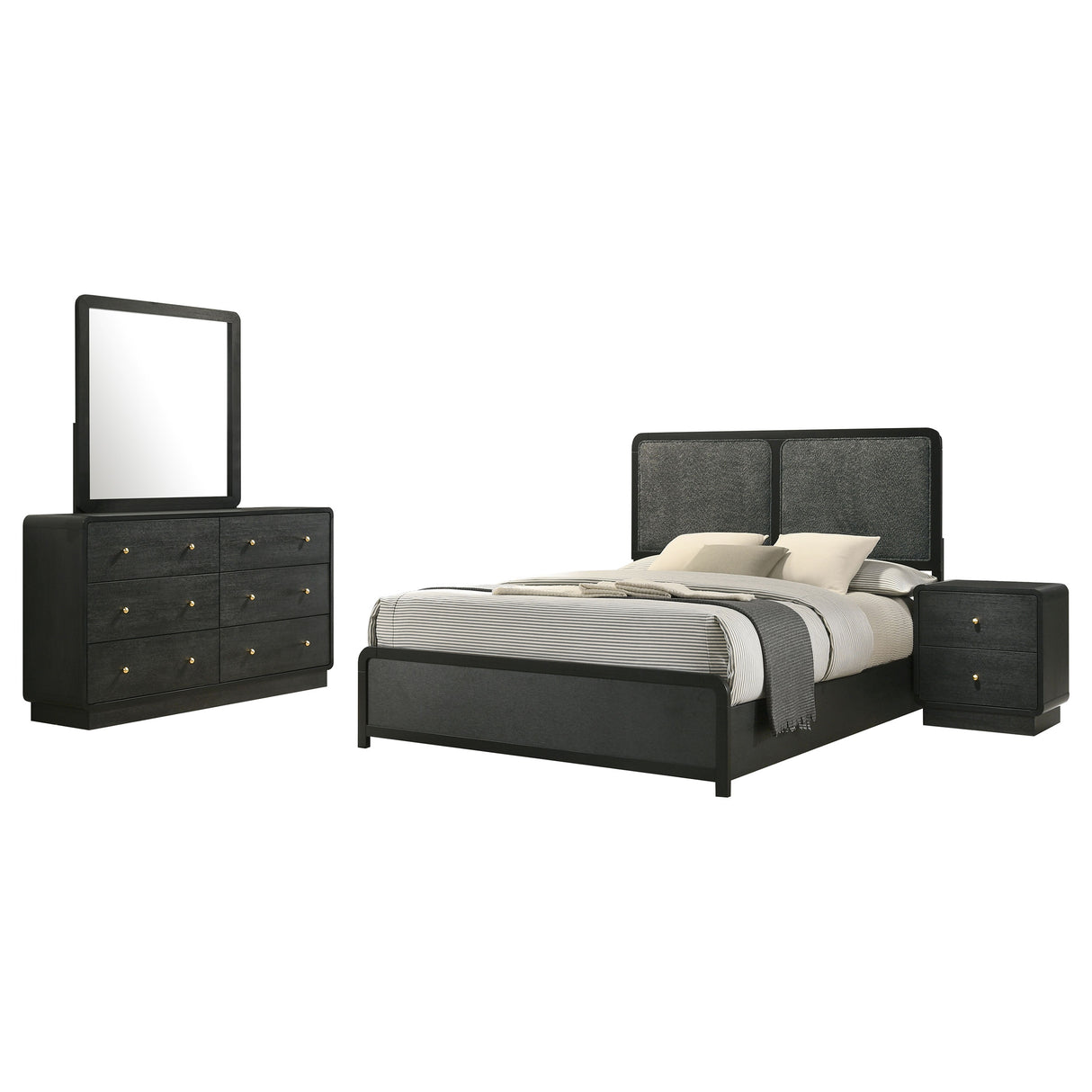 Cavelle 4-piece Eastern King Bedroom Set Black - sold by Home Elegance USA