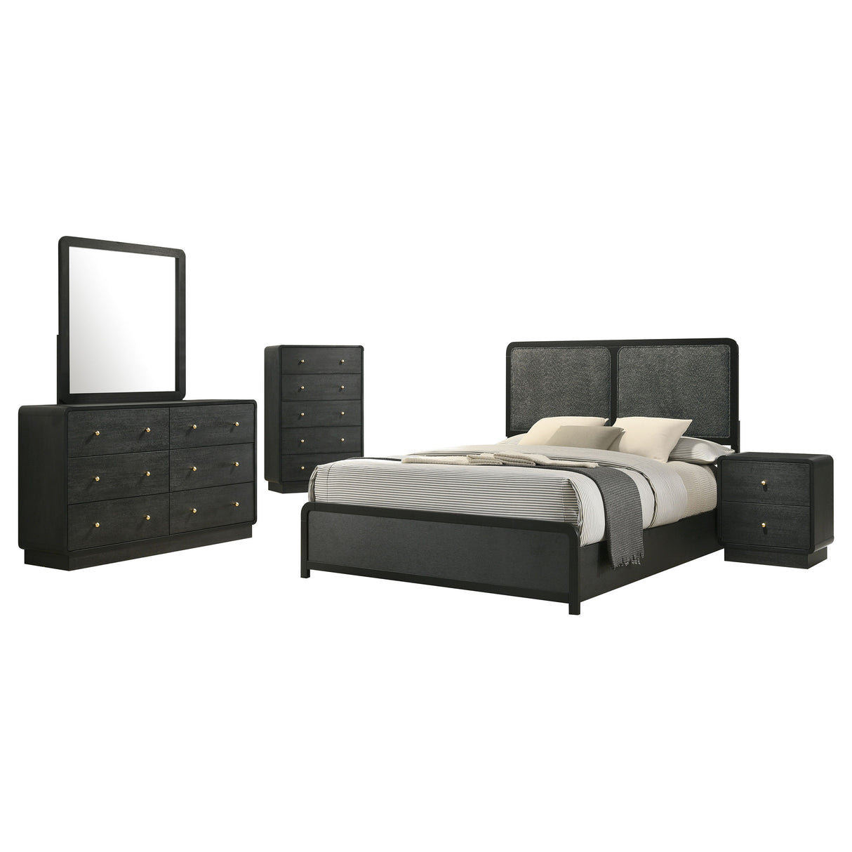 Cavelle 5-piece Queen Bedroom Set in Black | Coaster Furniture