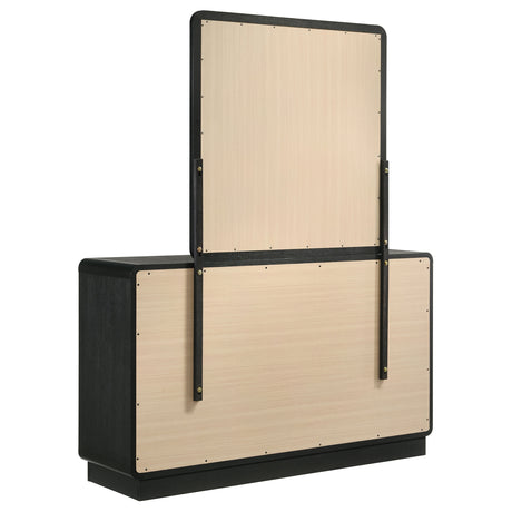 Cavelle 6-drawer Dresser and Mirror Black - Home Elegance USA