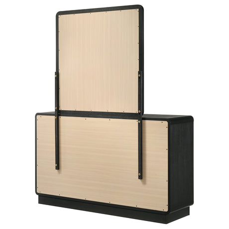 Cavelle 6-drawer Dresser and Mirror Black - Home Elegance USA