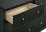 Cavelle 6-drawer Dresser and Mirror Black - Home Elegance USA