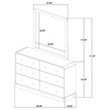 Cavelle 6-drawer Dresser and Mirror Black - Home Elegance USA