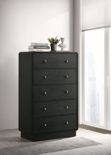 Cavelle 5-drawer Chest of Drawers Black - Home Elegance USA