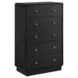 Cavelle 5-drawer Chest of Drawers Black - Home Elegance USA