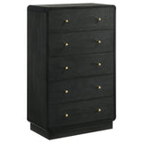 Cavelle 5-drawer Chest of Drawers Black - Home Elegance USA