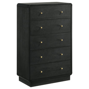Cavelle 5-drawer Chest of Drawers Black - Home Elegance USA