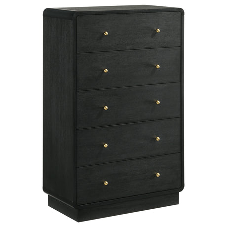 Cavelle 5-drawer Chest of Drawers Black - Home Elegance USA