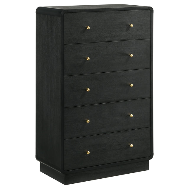 Cavelle 5-drawer Chest of Drawers Black - Home Elegance USA