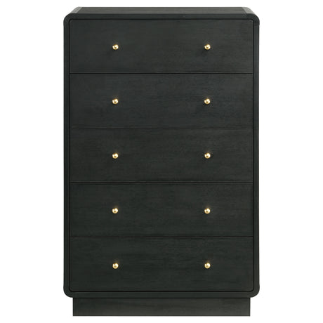 Cavelle 5-drawer Chest of Drawers Black - Home Elegance USA