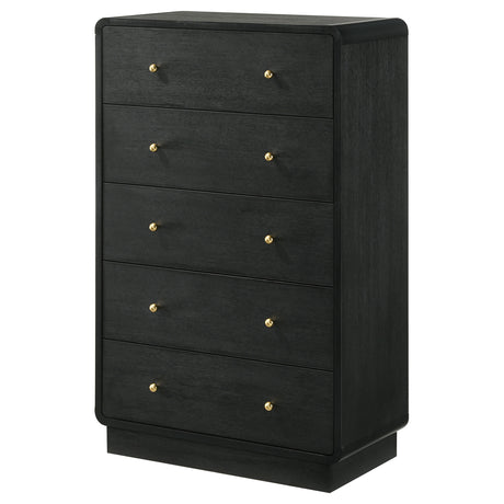 Cavelle 5-drawer Chest of Drawers Black - Home Elegance USA
