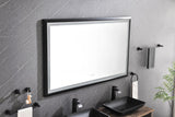 72in. W x 48in. H Oversized Rectangular Black Framed LED Mirror Anti - Fog Dimmable Wall Mount Bathroom Vanity Mirror HD Wall Mirror Kit For Gym And Dance Studio 48X 72Inches With Safety Ba - W1272103495 - image - 3