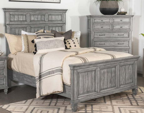 Avenue Wood Eastern King Panel Bed Weathered Grey | Coaster - 224031KE - Home Elegance USA - 2