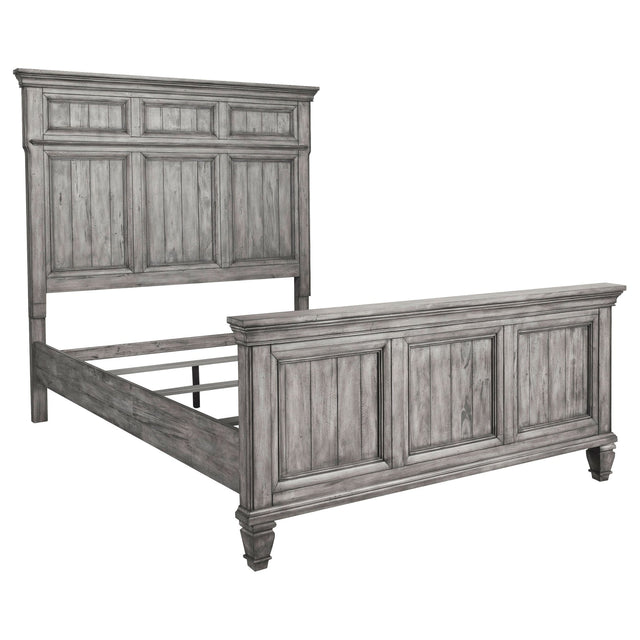 Avenue Wood Eastern King Panel Bed Weathered Grey | Coaster - 224031KE - Home Elegance USA - 1