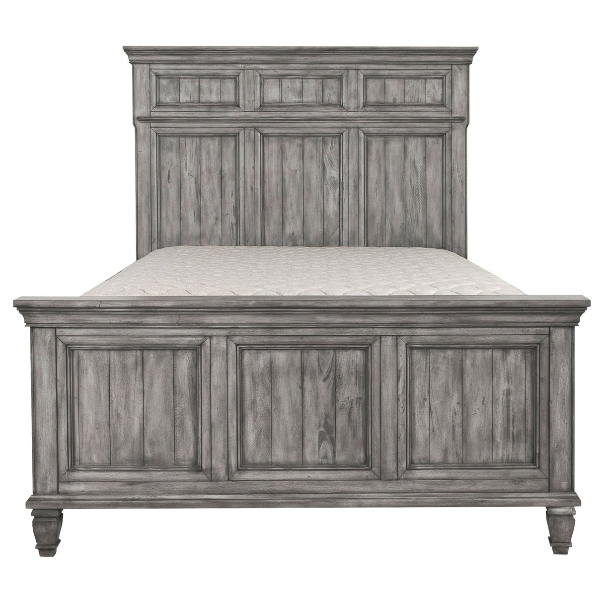 Avenue Wood Eastern King Panel Bed Weathered Grey | Coaster - 224031KE - Home Elegance USA - 5