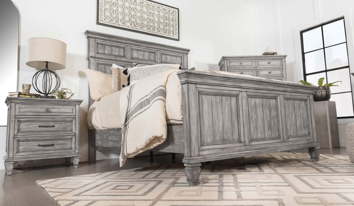 Avenue Wood Eastern King Panel Bed Weathered Grey | Coaster - 224031KE - Home Elegance USA - 9