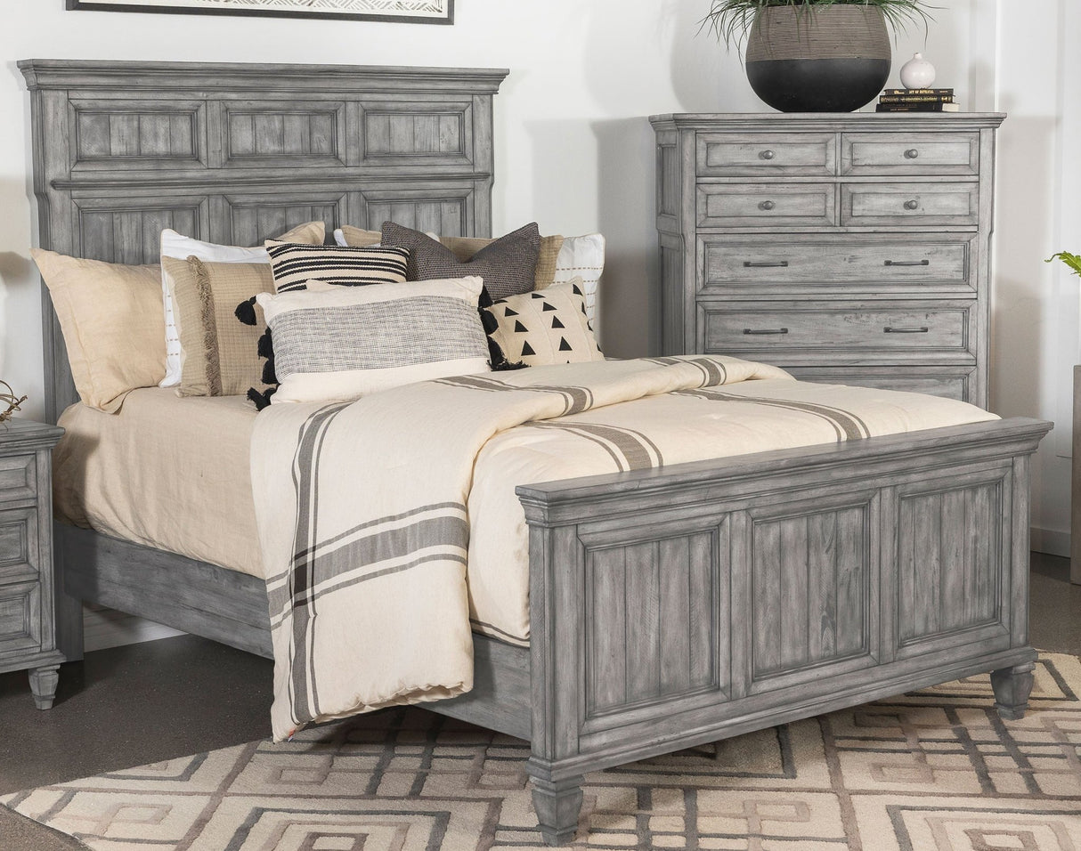 Avenue Wood California King Panel Bed Weathered Grey | Coaster - 224031KW - Home Elegance USA - 2