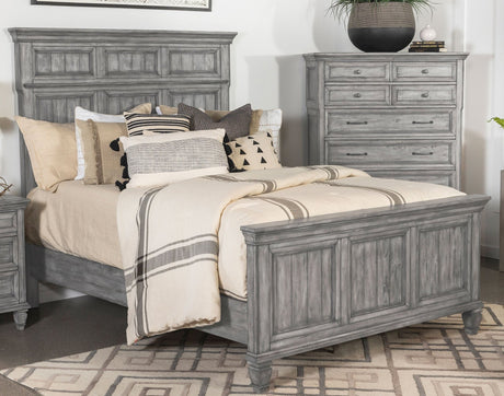 Avenue Wood California King Panel Bed Weathered Grey | Coaster - 224031KW - Home Elegance USA - 2