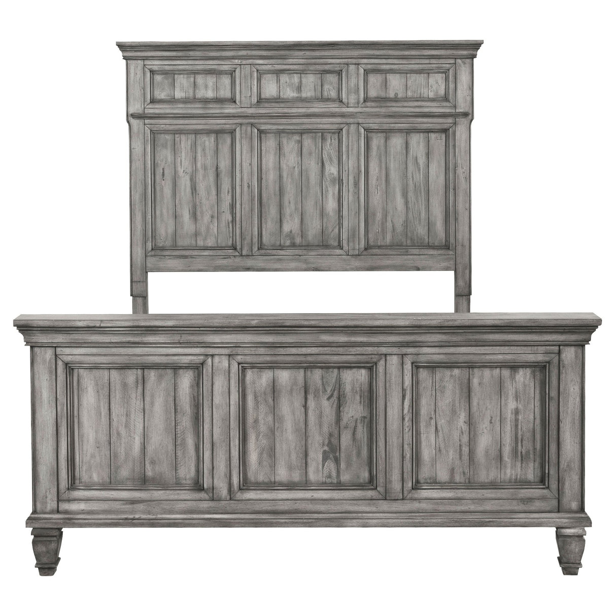 Avenue Wood California King Panel Bed Weathered Grey | Coaster - 224031KW - Home Elegance USA - 4