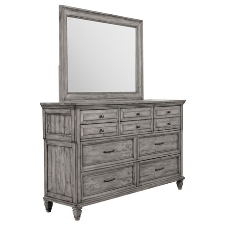 Avenue 8 - drawer Rectangular Dresser with Mirror Grey | Coaster - 224033M - Home Elegance USA - 1