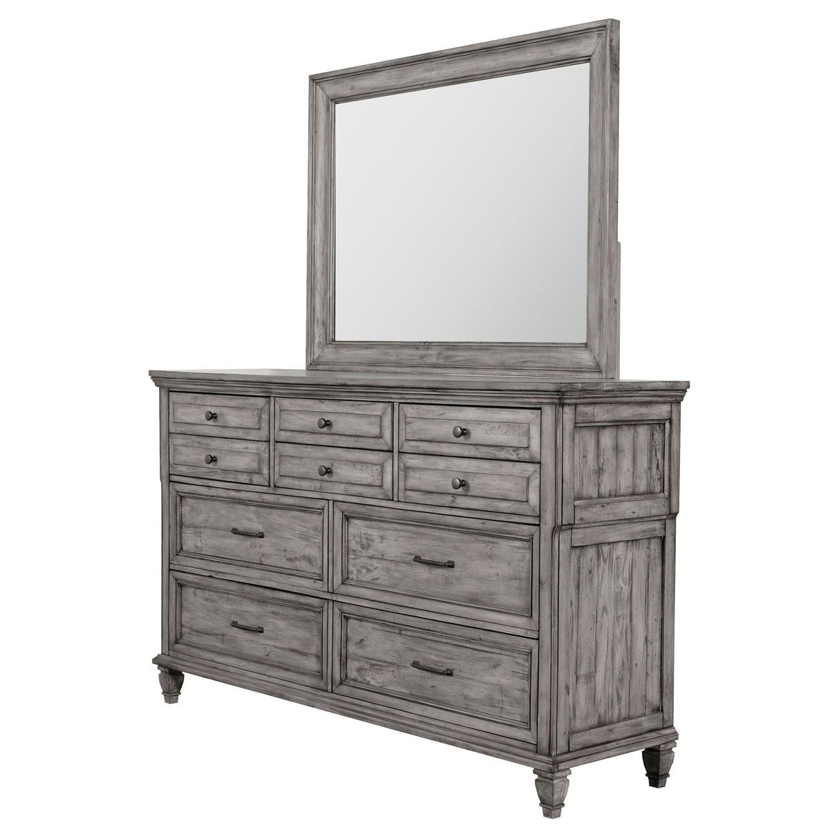 Avenue 8 - drawer Rectangular Dresser with Mirror Grey | Coaster - 224033M - Home Elegance USA - 4