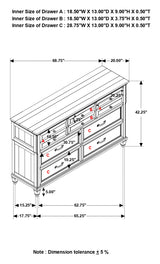 Avenue 8 - drawer Rectangular Dresser Grey | Coaster - 224033 - Home Elegance USA - 9