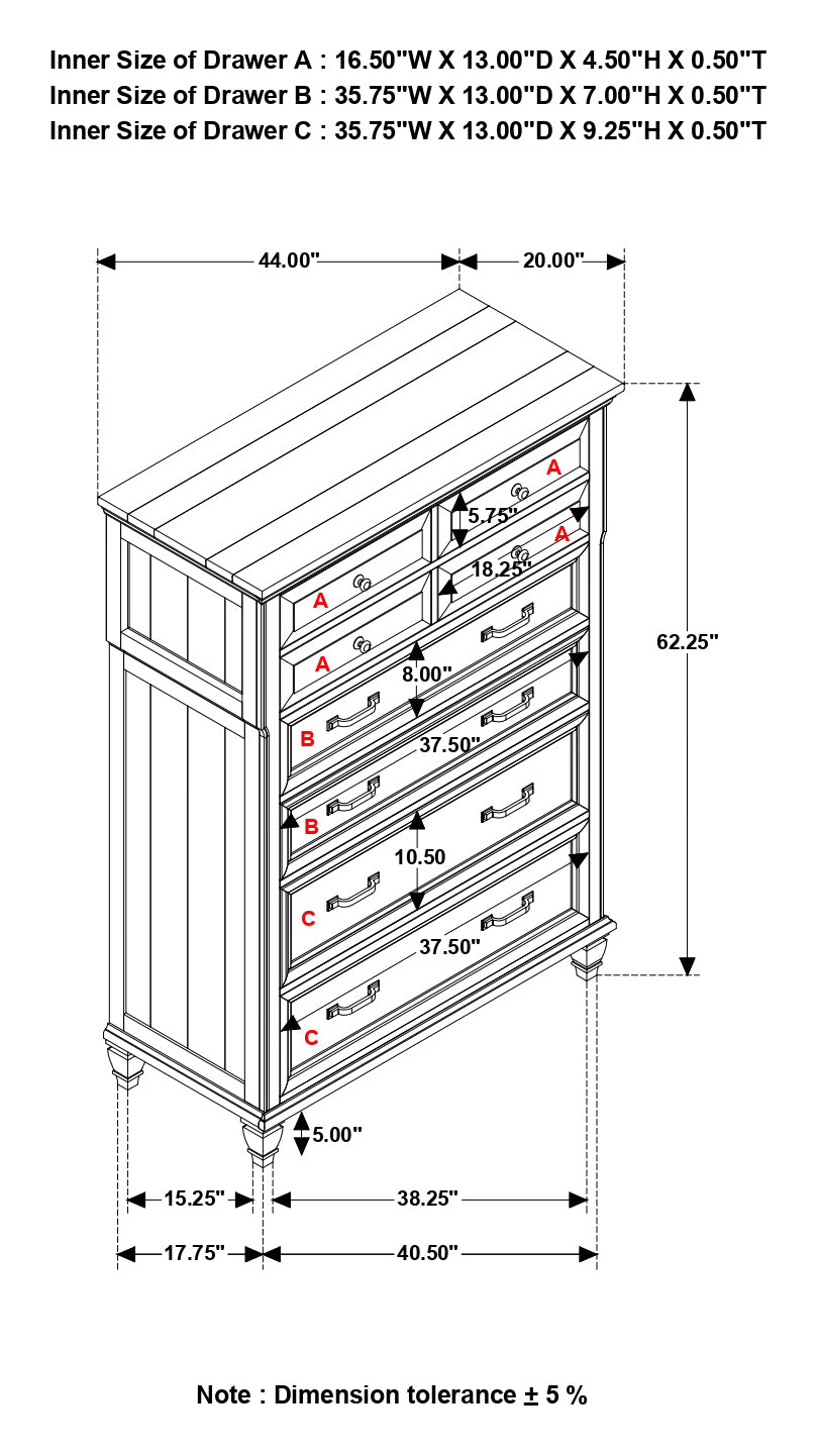 Avenue 8 - drawer Rectangular Chest Grey | Coaster - 224035 - Home Elegance USA - 8